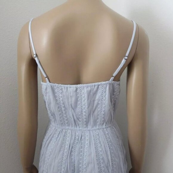 NWT Abercrombie Womens Embroidered Mesh Lace Dress Size XS Light Blue - Picture 6 of 6